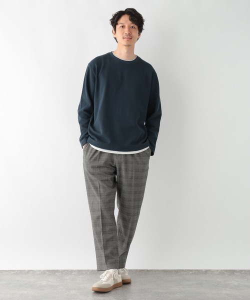 GLOBAL WORK（グローバルワーク）の「裏起毛クルーネックレイヤー/116318（Tシャツ/カットソー・メンズ・ベージュ/グレー/グリーン/パープル/ネイビー・SMALL/X-LARGE/LARGE/MEDIUM）」の16枚目の写真