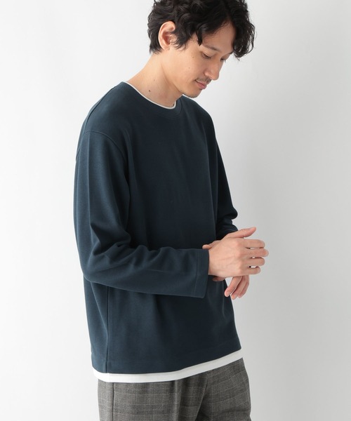 GLOBAL WORK（グローバルワーク）の「裏起毛クルーネックレイヤー/116318（Tシャツ/カットソー・メンズ・ベージュ/グレー/グリーン/パープル/ネイビー・SMALL/X-LARGE/LARGE/MEDIUM）」の17枚目の写真