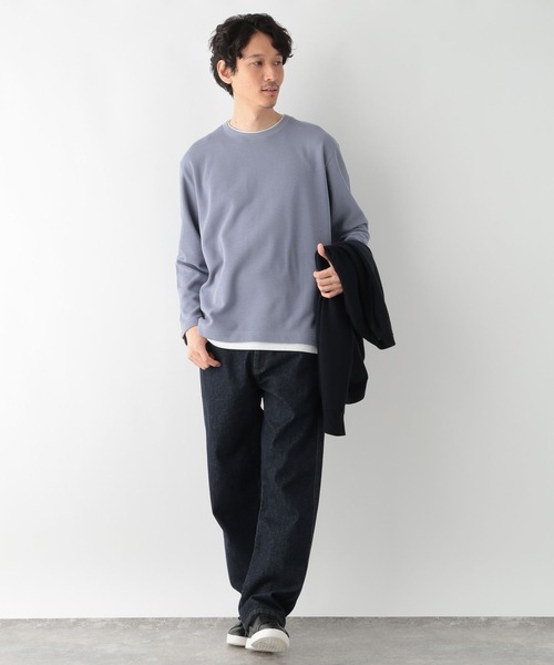 GLOBAL WORK（グローバルワーク）の「裏起毛クルーネックレイヤー/116318（Tシャツ/カットソー・メンズ・ベージュ/グレー/グリーン/パープル/ネイビー・SMALL/X-LARGE/LARGE/MEDIUM）」の19枚目の写真