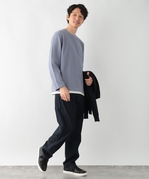 GLOBAL WORK（グローバルワーク）の「裏起毛クルーネックレイヤー/116318（Tシャツ/カットソー・メンズ・ベージュ/グレー/グリーン/パープル/ネイビー・SMALL/X-LARGE/LARGE/MEDIUM）」の20枚目の写真