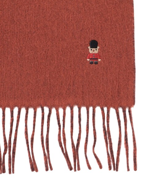 MACKINTOSH PHILOSOPHY（ﾏｯｷﾝﾄｯｼｭ ﾌｨﾛｿﾌｨｰ）の「バッキンガムベア リバーシブルマフラー（ストール/ショール・メンズ・オレンジ系その他5/ダークネイビー/ライトベージュ・FREE）」の9枚目の写真