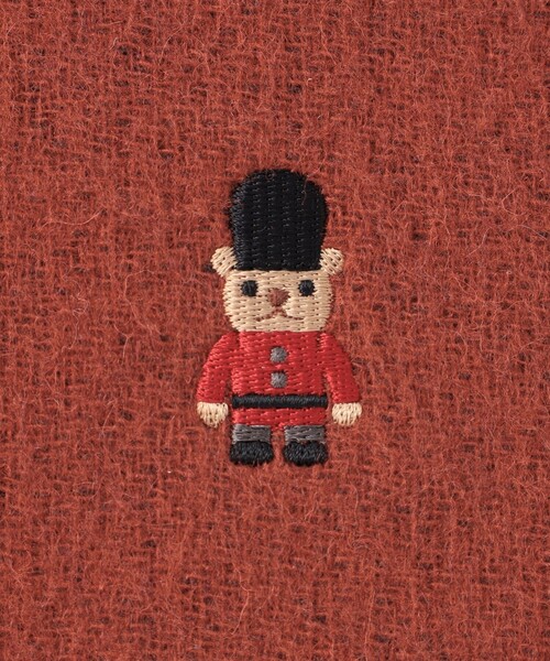 MACKINTOSH PHILOSOPHY（ﾏｯｷﾝﾄｯｼｭ ﾌｨﾛｿﾌｨｰ）の「バッキンガムベア リバーシブルマフラー（ストール/ショール・メンズ・オレンジ系その他5/ダークネイビー/ライトベージュ・FREE）」の8枚目の写真