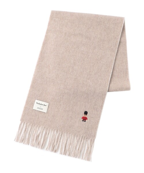 MACKINTOSH PHILOSOPHY（ﾏｯｷﾝﾄｯｼｭ ﾌｨﾛｿﾌｨｰ）の「バッキンガムベア リバーシブルマフラー（ストール/ショール・メンズ・オレンジ系その他5/ダークネイビー/ライトベージュ・FREE）」の4枚目の写真