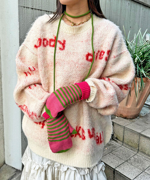 CIAOPANIC（チャオパニック）の「ボーダーミトン手袋（手袋・レディース・ピンク/ブラウン/オレンジ・FREE）」の13枚目の写真