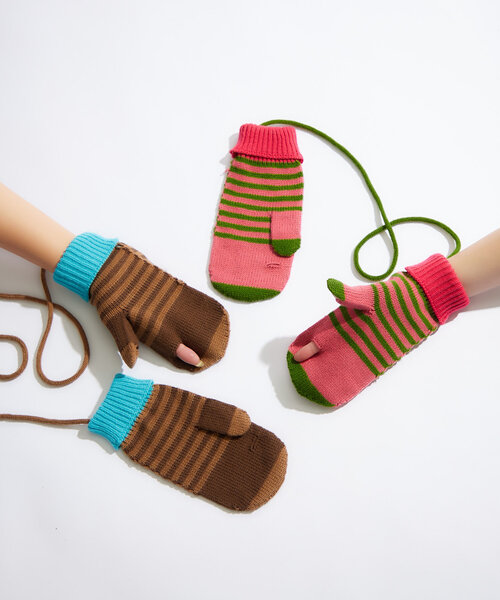 CIAOPANIC（チャオパニック）の「ボーダーミトン手袋（手袋・レディース・ピンク/ブラウン/オレンジ・FREE）」の18枚目の写真