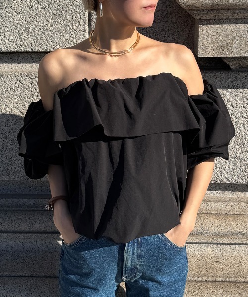 JENNE(ジェンヌ)の「マルチウェイオフショルブラウス(その他トップス・レディース・ブラック/ホワイト・LARGE/MEDIUM/SMALL)」の4枚目の写真