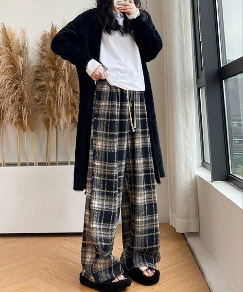Ressaca(レサーカ)の「ルーズシルエットチェック柄イージーパンツ(その他パンツ・レディース・ブラック/ブラウン/レッド/ブルー・M/L/XL)」の6枚目の写真