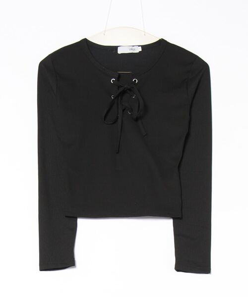 urge:(アージコロン )の「【URGE:】フロント レースアップ カットソー(Tシャツ/カットソー・レディース・ブラック/ホワイト・SMALL/MEDIUM/LARGE/X-LARGE)」の6枚目の写真