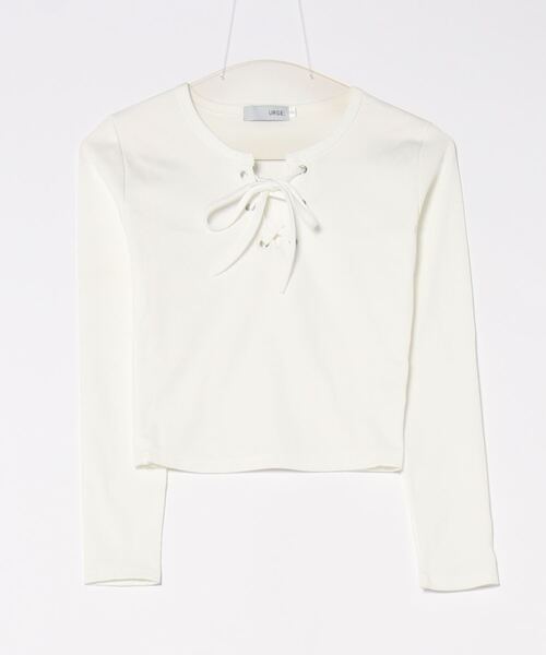 urge:(アージコロン )の「【URGE:】フロント レースアップ カットソー(Tシャツ/カットソー・レディース・ブラック/ホワイト・SMALL/MEDIUM/LARGE/X-LARGE)」の7枚目の写真