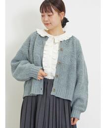 Samansa Mos2 | 【Fluffy Wool Blend】求心柄切替カーディガン(カーディガン/ボレロ)
