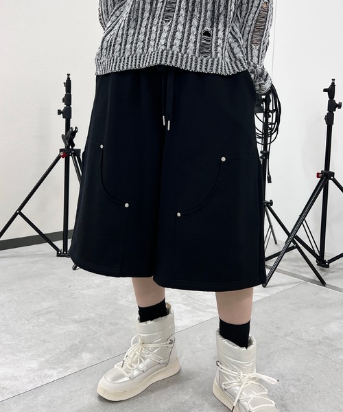 Figments（フィグメンツ）の「ダブルニースウェットハーフパンツ（その他パンツ・レディース・ブラック/グレー・FREE）」の7枚目の写真