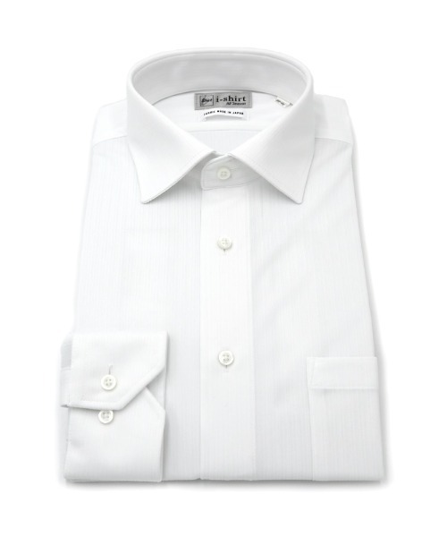 HARUYAMA(ハルヤマ)の「【完全ノーアイロン】長袖 アイシャツ セミワイド ストレッチ シャドウストライプ i-shirt 通年 WEB限定(ビジネスシャツ・メンズ・サックスブルー/ホワイト/ライトグレー・S80/首回り39cm-裄丈78cm/M82/首回り41cm-裄丈80cm/L84/首回り43cm-裄丈82cm/LL86/首回り45cm-裄丈86cm/首回り37cm-裄丈78cm)」の2枚目の写真