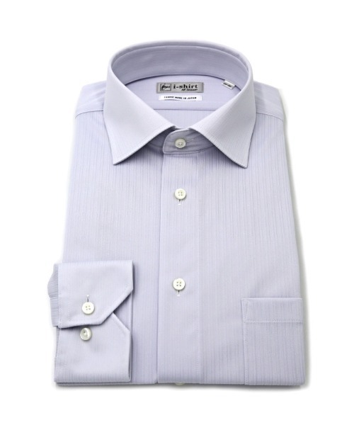 HARUYAMA(ハルヤマ)の「【完全ノーアイロン】長袖 アイシャツ セミワイド ストレッチ シャドウストライプ i-shirt 通年 WEB限定(ビジネスシャツ・メンズ・サックスブルー/ホワイト/ライトグレー・S80/首回り39cm-裄丈78cm/M82/首回り41cm-裄丈80cm/L84/首回り43cm-裄丈82cm/LL86/首回り45cm-裄丈86cm/首回り37cm-裄丈78cm)」の1枚目の写真