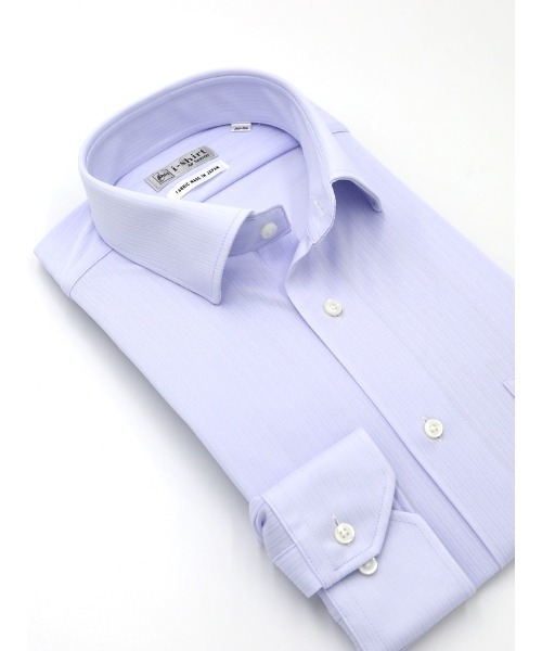 HARUYAMA(ハルヤマ)の「【完全ノーアイロン】長袖 アイシャツ セミワイド ストレッチ シャドウストライプ i-shirt 通年 WEB限定(ビジネスシャツ・メンズ・サックスブルー/ホワイト/ライトグレー・S80/首回り39cm-裄丈78cm/M82/首回り41cm-裄丈80cm/L84/首回り43cm-裄丈82cm/LL86/首回り45cm-裄丈86cm/首回り37cm-裄丈78cm)」の8枚目の写真