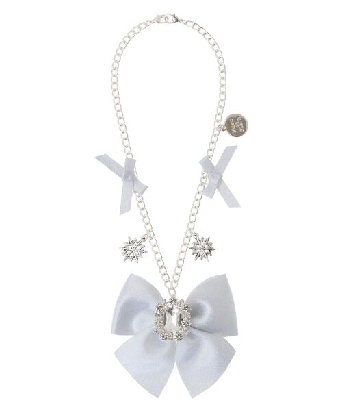 Maison de FLEUR(メゾンドフルール)の「シャイニービジューリボンバッグチャーム(チャーム・レディース・シルバー/ピンク・FREE)」の9枚目の写真