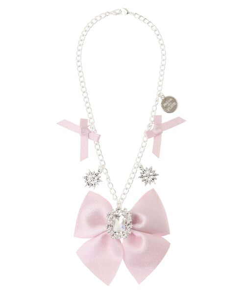 Maison de FLEUR(メゾンドフルール)の「シャイニービジューリボンバッグチャーム(チャーム・レディース・シルバー/ピンク・FREE)」の11枚目の写真