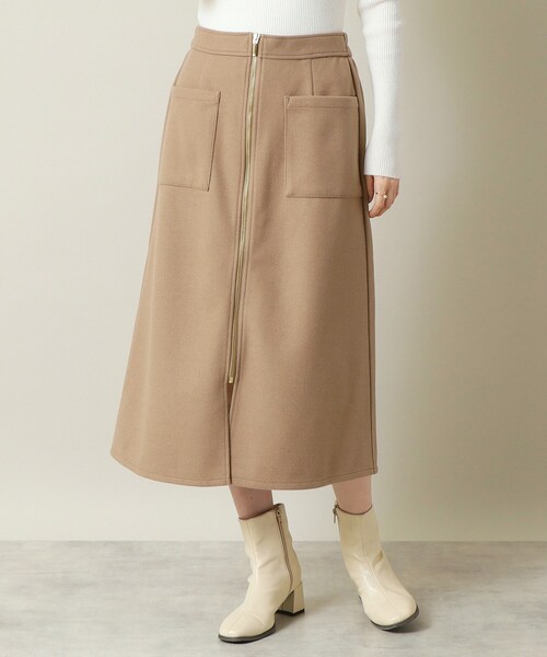 ITS'DEMO（イッツデモ）の「◆【手洗い可／後ろウエストゴム】カットメルトンスカート（スカート・レディース・グレー/アイボリー/ブラウン系/ネイビー・00）」の10枚目の写真