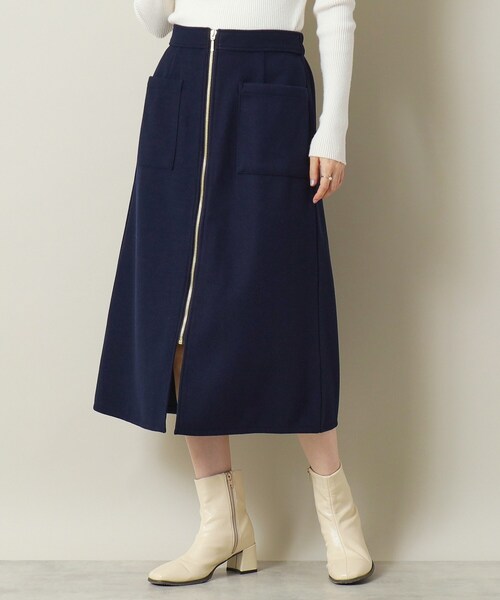 ITS'DEMO（イッツデモ）の「◆【手洗い可／後ろウエストゴム】カットメルトンスカート（スカート・レディース・グレー/アイボリー/ブラウン系/ネイビー・00）」の14枚目の写真