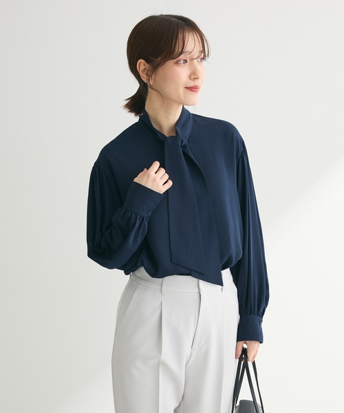 ef-de（エフデ）の「ef-de ボウタイブラウス（シャツ/ブラウス・レディース・アイボリー/ダークネイビー・LARGE/MEDIUM）」の13枚目の写真