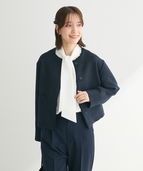 ef-de（エフデ）の「ef-de ボウタイブラウス（シャツ/ブラウス・レディース・アイボリー/ダークネイビー・LARGE/MEDIUM）」の5枚目の写真