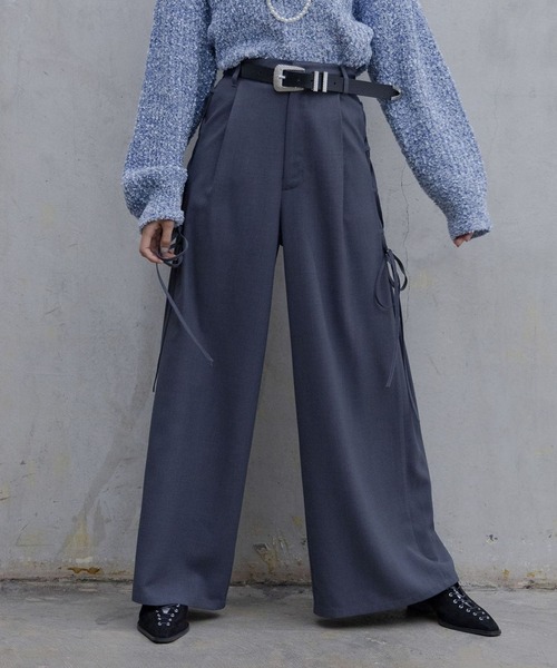 PAGEBOY（ページボーイ）の「サイドレースアップスラックス（スラックス・レディース・チャコールグレー/ブラック/ブラウン・FREE）」の6枚目の写真