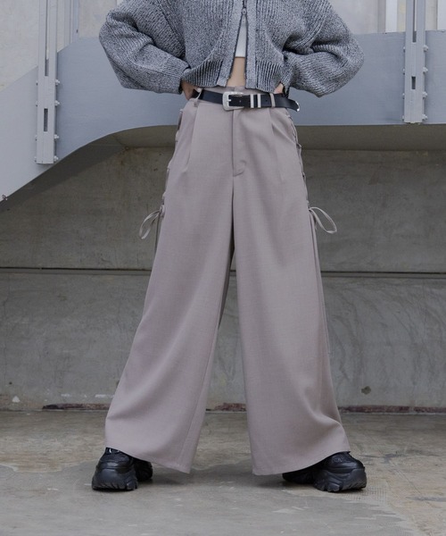 PAGEBOY（ページボーイ）の「サイドレースアップスラックス（スラックス・レディース・チャコールグレー/ブラック/ブラウン・FREE）」の11枚目の写真