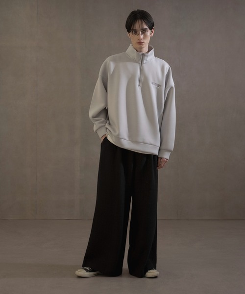 LUCY(ルーシー)の「LUCY/KEEPWARM BIGハーフZIPプルオーバー(スウェット・メンズ・チャコール/ライトグレー・FREE)」の3枚目の写真