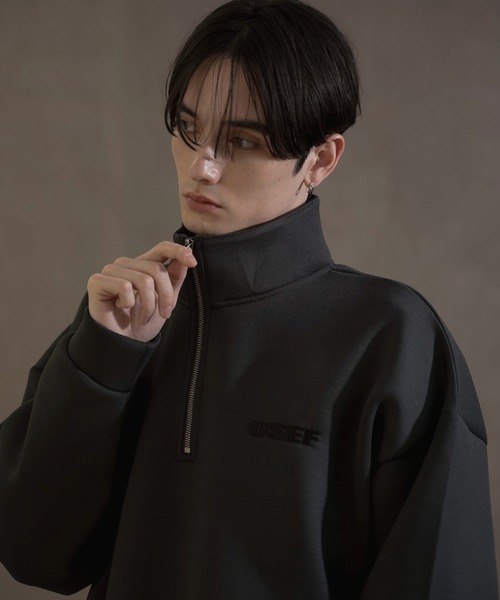 LUCY(ルーシー)の「LUCY/KEEPWARM BIGハーフZIPプルオーバー(スウェット・メンズ・チャコール/ライトグレー・FREE)」の6枚目の写真