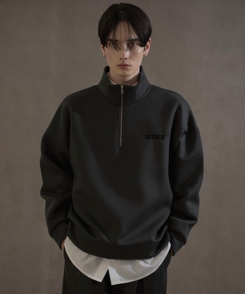 LUCY(ルーシー)の「LUCY/KEEPWARM BIGハーフZIPプルオーバー(スウェット・メンズ・チャコール/ライトグレー・FREE)」の16枚目の写真