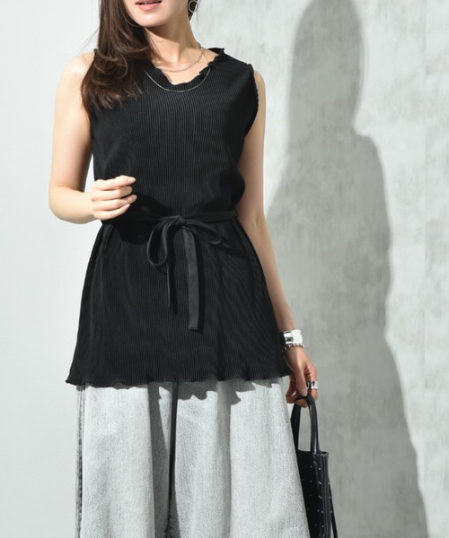 actuel(アクチュエル)の「【actuel】カットスムースプリーツSET UP(セットアップ・レディース・ブラック/モカ/ブルー・FREE)」の19枚目の写真