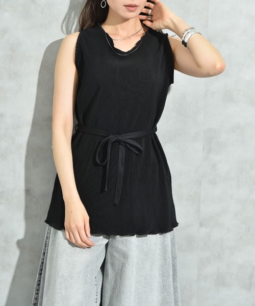 actuel(アクチュエル)の「【actuel】カットスムースプリーツSET UP(セットアップ・レディース・ブラック/モカ/ブルー・FREE)」の21枚目の写真