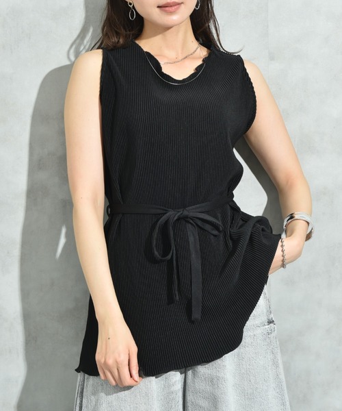 actuel(アクチュエル)の「【actuel】カットスムースプリーツSET UP(セットアップ・レディース・ブラック/モカ/ブルー・FREE)」の20枚目の写真