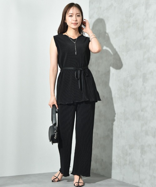 actuel(アクチュエル)の「【actuel】カットスムースプリーツSET UP(セットアップ・レディース・ブラック/モカ/ブルー・FREE)」の7枚目の写真