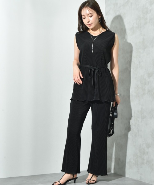 actuel(アクチュエル)の「【actuel】カットスムースプリーツSET UP(セットアップ・レディース・ブラック/モカ/ブルー・FREE)」の11枚目の写真