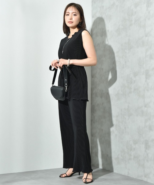 actuel(アクチュエル)の「【actuel】カットスムースプリーツSET UP(セットアップ・レディース・ブラック/モカ/ブルー・FREE)」の12枚目の写真