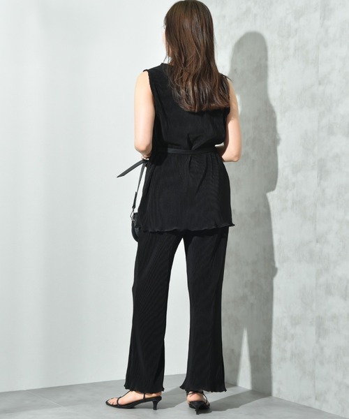 actuel(アクチュエル)の「【actuel】カットスムースプリーツSET UP(セットアップ・レディース・ブラック/モカ/ブルー・FREE)」の10枚目の写真