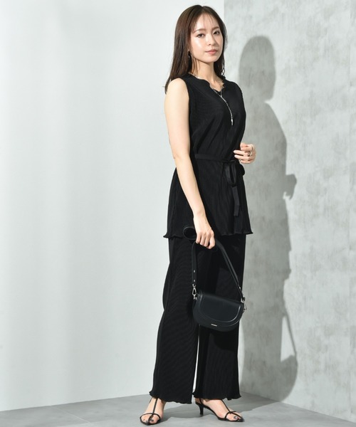 actuel(アクチュエル)の「【actuel】カットスムースプリーツSET UP(セットアップ・レディース・ブラック/モカ/ブルー・FREE)」の8枚目の写真