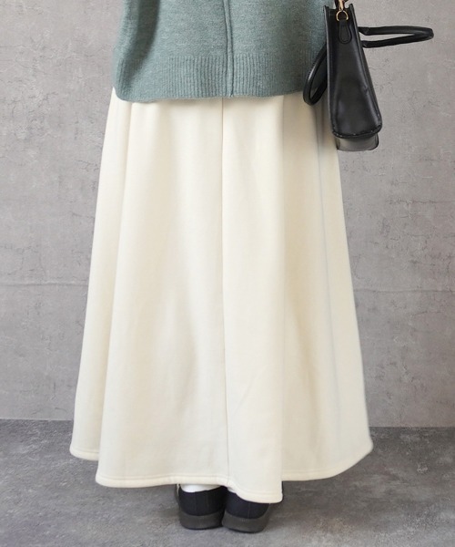 SELECT LEVERY(セレクトリベリー)の「裏シャギーアルガンオイル加工スカート総丈90cm(スカート・レディース・グリーン/ブラック/チャコール/モカ/アイボリー・MEDIUM/X-LARGE/SMALL/LARGE)」の7枚目の写真
