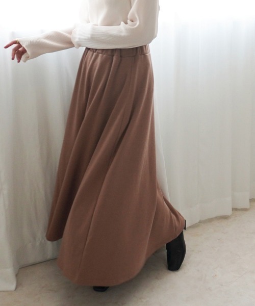 SELECT LEVERY(セレクトリベリー)の「裏シャギーアルガンオイル加工スカート総丈90cm(スカート・レディース・グリーン/ブラック/チャコール/モカ/アイボリー・MEDIUM/X-LARGE/SMALL/LARGE)」の13枚目の写真