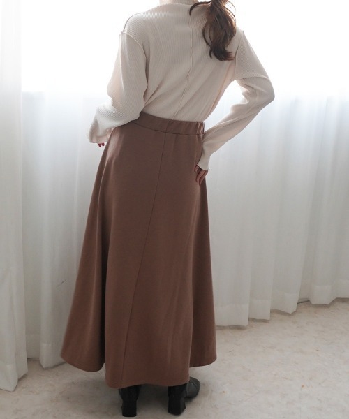 SELECT LEVERY(セレクトリベリー)の「裏シャギーアルガンオイル加工スカート総丈90cm(スカート・レディース・グリーン/ブラック/チャコール/モカ/アイボリー・MEDIUM/X-LARGE/SMALL/LARGE)」の16枚目の写真
