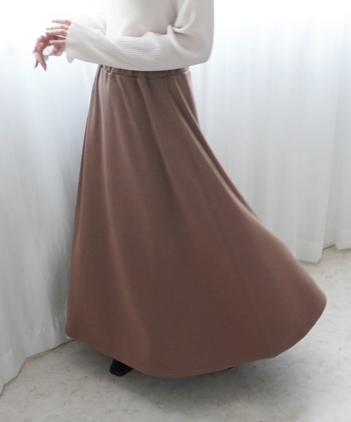 SELECT LEVERY(セレクトリベリー)の「裏シャギーアルガンオイル加工スカート総丈90cm(スカート・レディース・グリーン/ブラック/チャコール/モカ/アイボリー・MEDIUM/X-LARGE/SMALL/LARGE)」の20枚目の写真