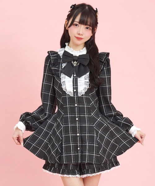 シークレットハニー アクセサリーリボンレースフリルセットアップ ブラック アクセサリーリボンレースフリルセットアップ（セットアップ）｜Secret