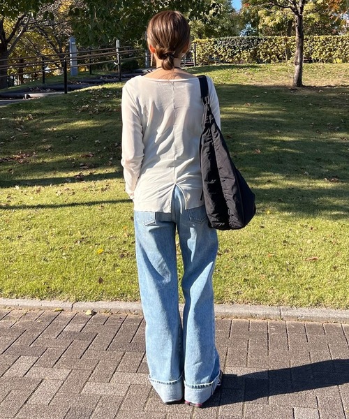 Green Parks(グリーンパークス)の「シアーベロアプルオーバー(Tシャツ/カットソー・レディース・ホワイト/グレー/ブラック・FREE)」の16枚目の写真