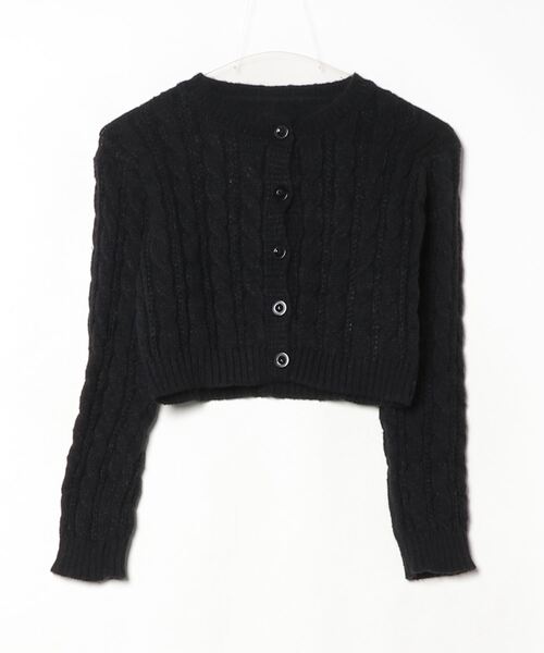 Per sist ence(パーシエンス)の「ケーブルニットショート丈カーディガン(カーディガン/ボレロ・レディース・ホワイト/グリーン/ピンク/ベージュ/ネイビー/ブラック・FREE)」の11枚目の写真