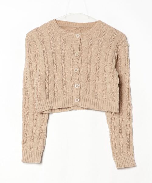 Per sist ence(パーシエンス)の「ケーブルニットショート丈カーディガン(カーディガン/ボレロ・レディース・ホワイト/グリーン/ピンク/ベージュ/ネイビー/ブラック・FREE)」の13枚目の写真