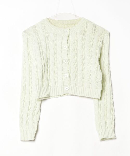 Per sist ence(パーシエンス)の「ケーブルニットショート丈カーディガン(カーディガン/ボレロ・レディース・ホワイト/グリーン/ピンク/ベージュ/ネイビー/ブラック・FREE)」の15枚目の写真