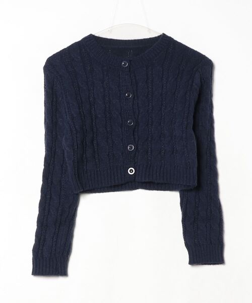 Per sist ence(パーシエンス)の「ケーブルニットショート丈カーディガン(カーディガン/ボレロ・レディース・ホワイト/グリーン/ピンク/ベージュ/ネイビー/ブラック・FREE)」の17枚目の写真