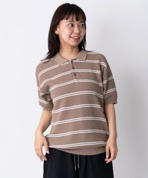 ニットポロ」に該当するベージュ系のメンズファッション通販