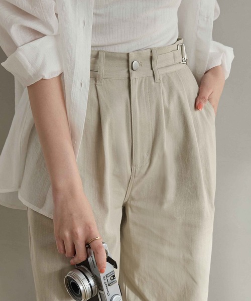 CHAN ME（チャンミ）の「ツーストラップコットンワイドパンツ（レギュラー丈）（その他パンツ・レディース・ブルーグレー/ブラック/ベージュ/カーキ/ピンク・SMALL/MEDIUM/LARGE/X-LARGE）」の21枚目の写真