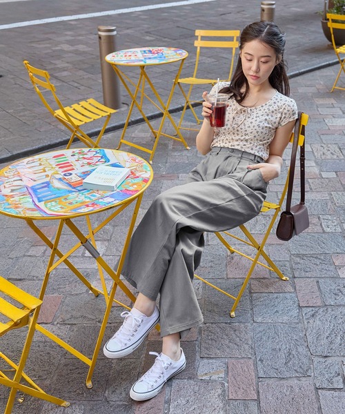 CHAN ME（チャンミ）の「ツーストラップコットンワイドパンツ（レギュラー丈）（その他パンツ・レディース・ブルーグレー/ブラック/ベージュ/カーキ/ピンク・SMALL/MEDIUM/LARGE/X-LARGE）」の15枚目の写真